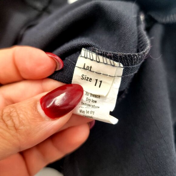 Vtg 90s Y2k  Black Pencil Skirt With Back Button & Side Pockets Womens Size 11 - Picture 10 of 10